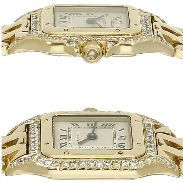 Cartier Lady Panthere 1070 Gold Dia Gehaeuse links rechts 