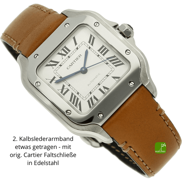 Cartier Santos medium braunes Band