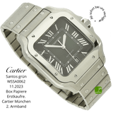 gebrauchte Cartier Santos XL gruen 4072 halb liegend