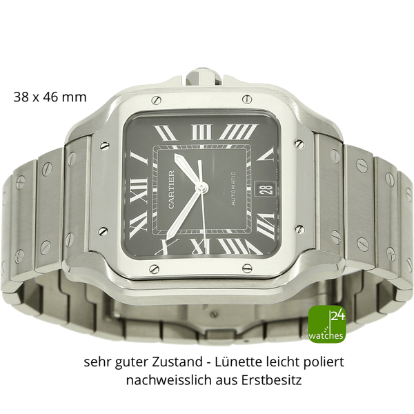 Cartier Santos gebraucht XL gruen 4072 liegend