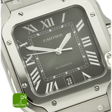 Cartier Santos XL gebraucht gruen 4072 Zifferblatt