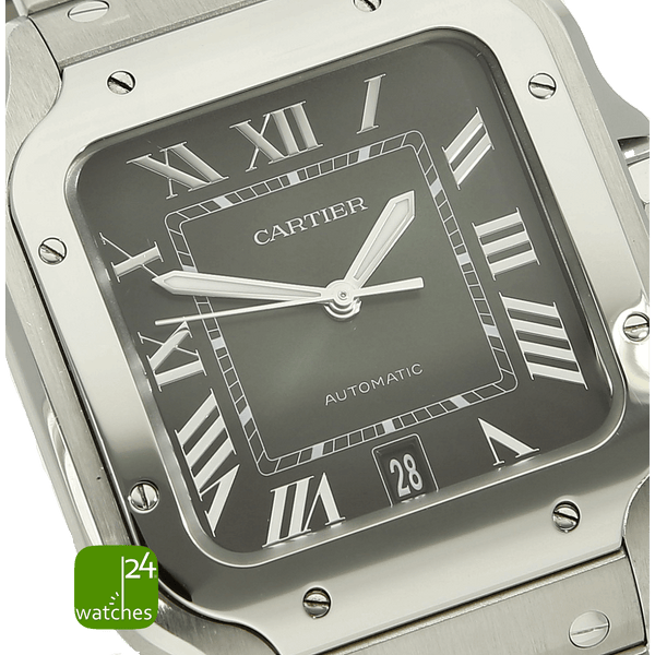 Cartier Santos XL gebraucht gruen 4072 Zifferblatt