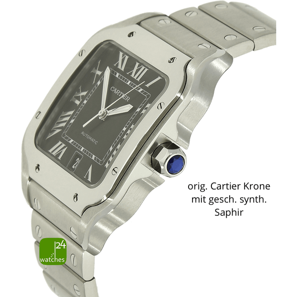 gebrauchte Cartier Santos XL gruen 4072 Gehaeuse rechts