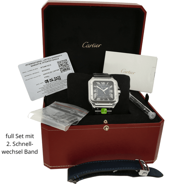 Cartier Santos WSSA0030 mit Garantiekarte