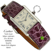 gebrauchte Cartier Tank must silber 23x30 mm halb liegend