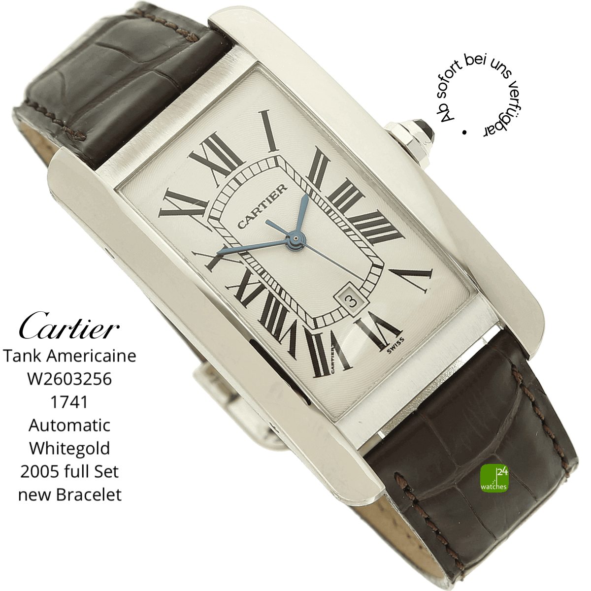 Cartier Tank Americaine 1741 halb liegend