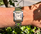 cartier Uhr gebraucht tank francaise 3202 am Arm