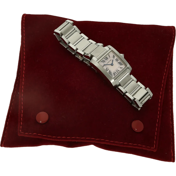 Cartier Tank Francaise MOP 2384 auf Cartier Etui