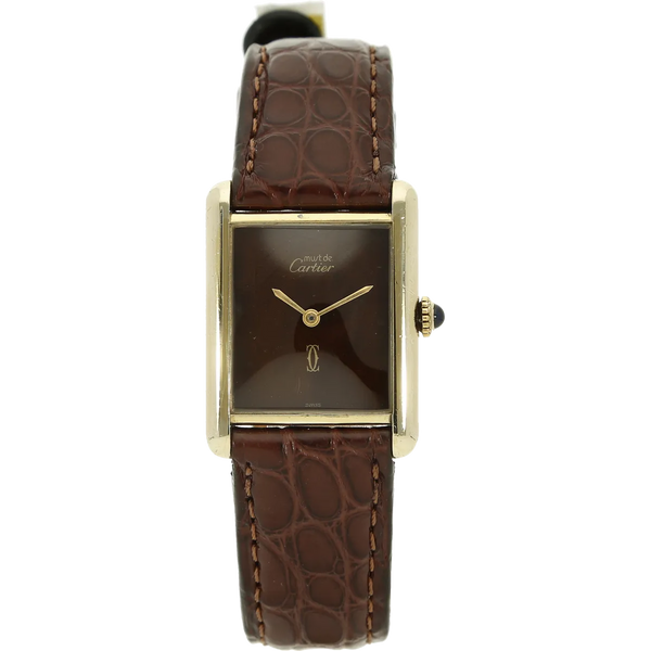 Cartier Tank must mech. braunrot stehend 