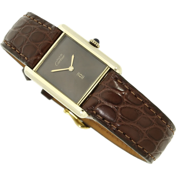 Cartier Tank must mech. braunrot halb liebend 