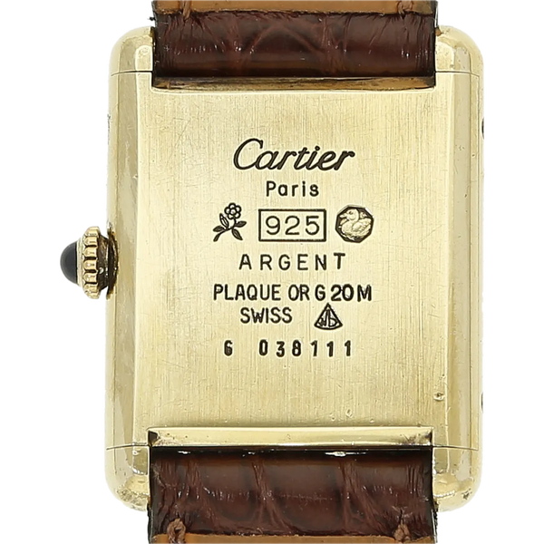 Cartier Tank must mech. braunrot Rückseite 