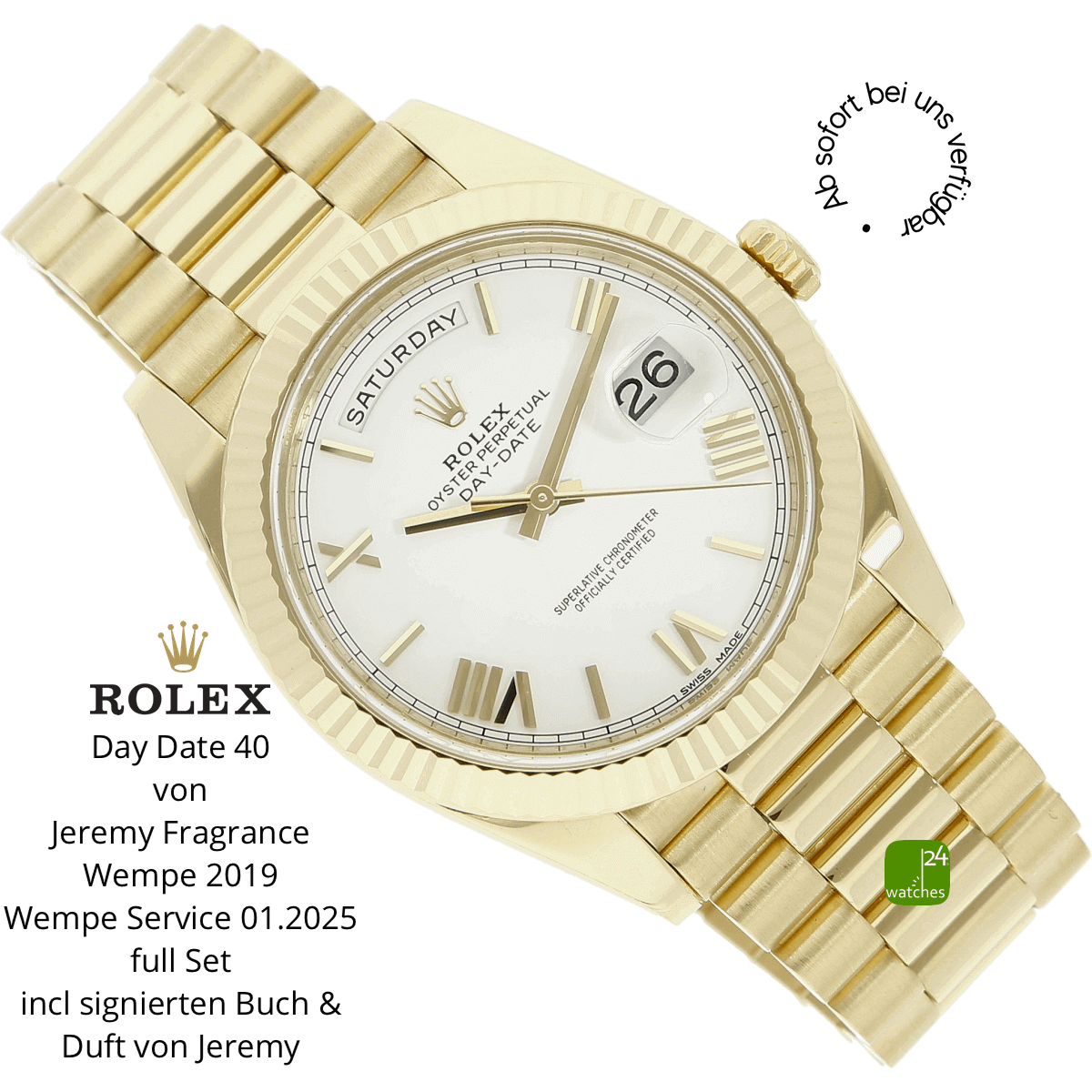 Rolex Day Date 40 halb liegend
