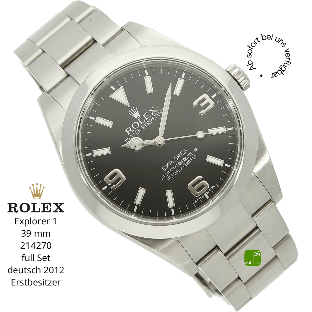 rolex Exlorer 1 214270 halb liegend