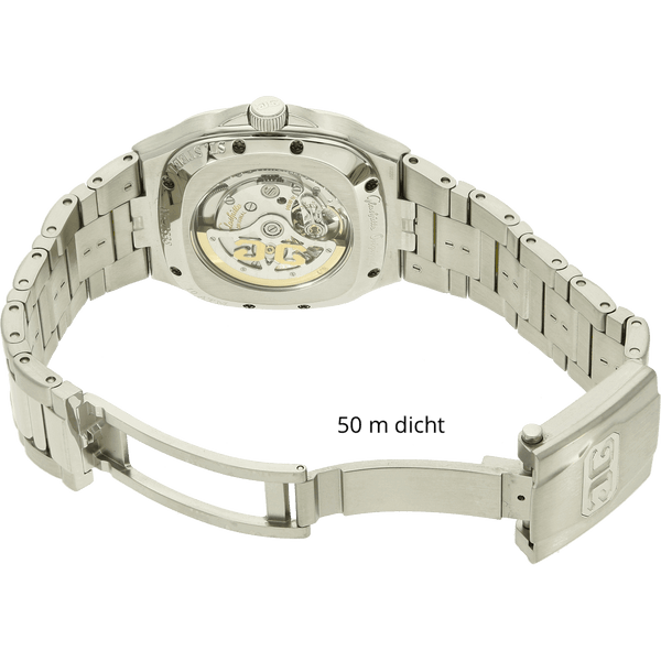 Glashuette Seventies Big Date Schliesse offen 