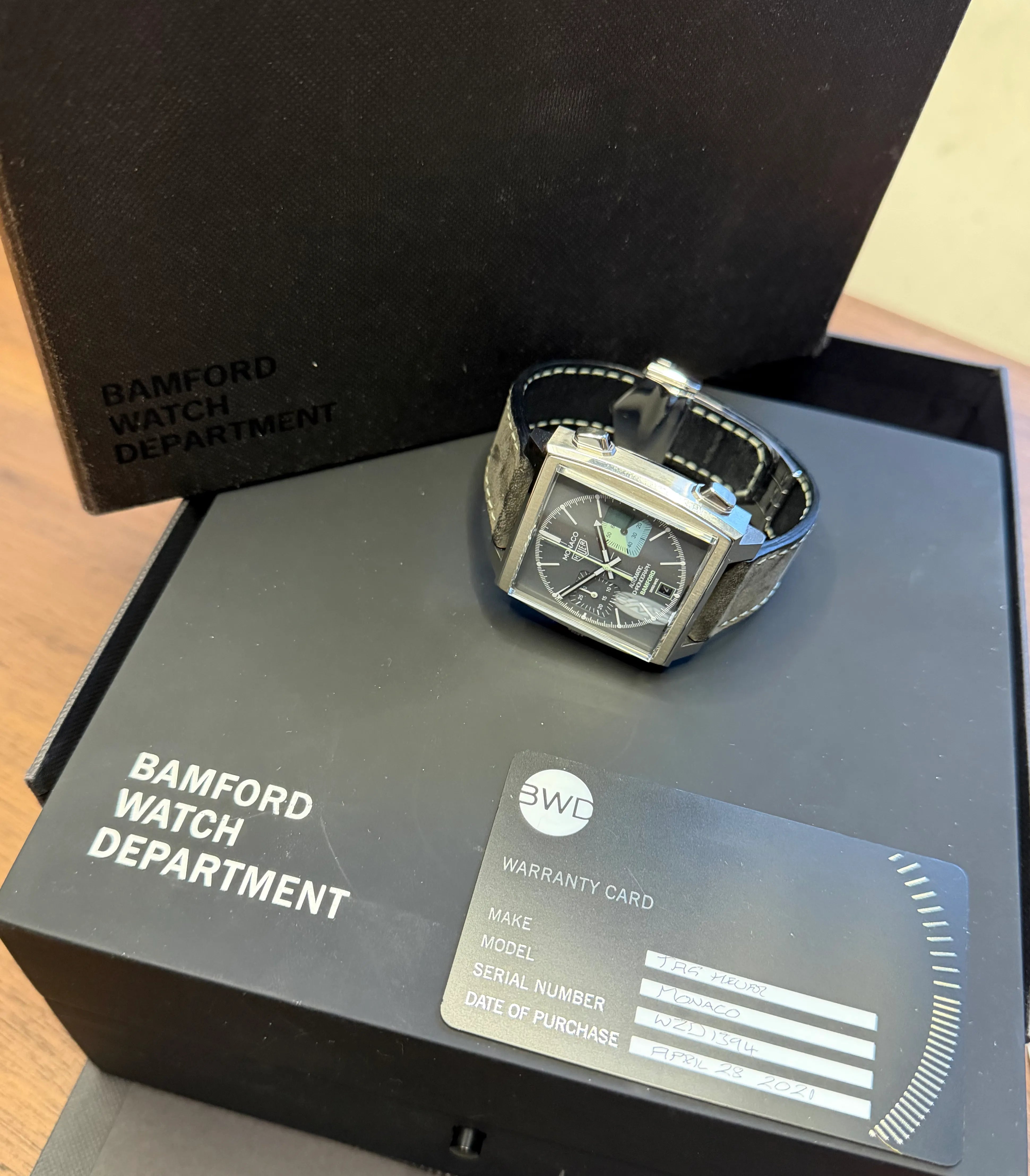 Heuer Monaco Bamford mit Papieren 