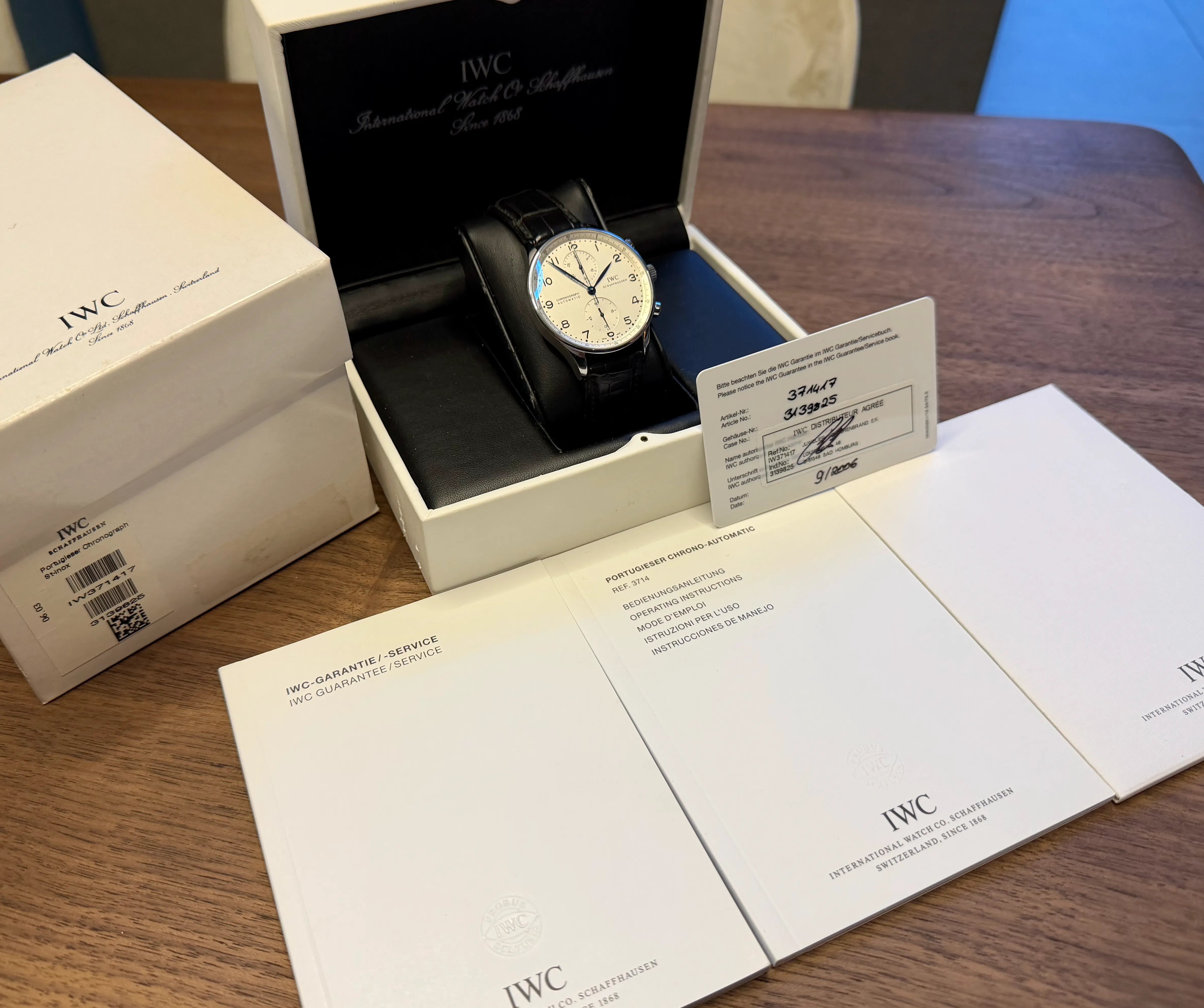 IWC Portugieser Chrono IW 381417 mit Papieren