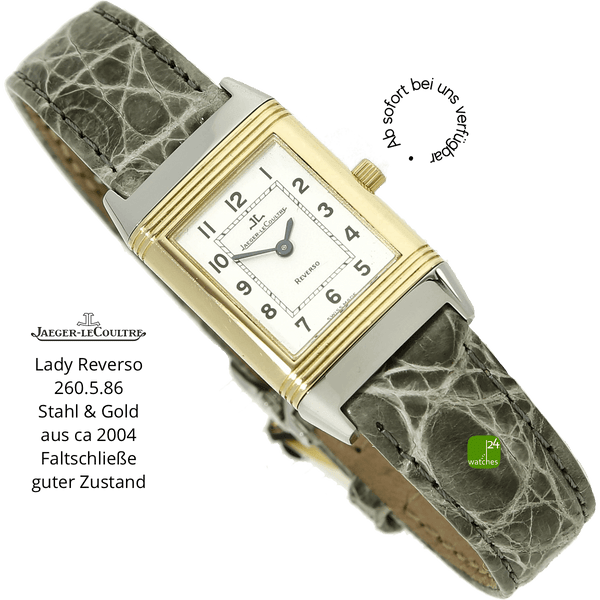 Jaeger Lady Reverso Stahl Gold halb liegend