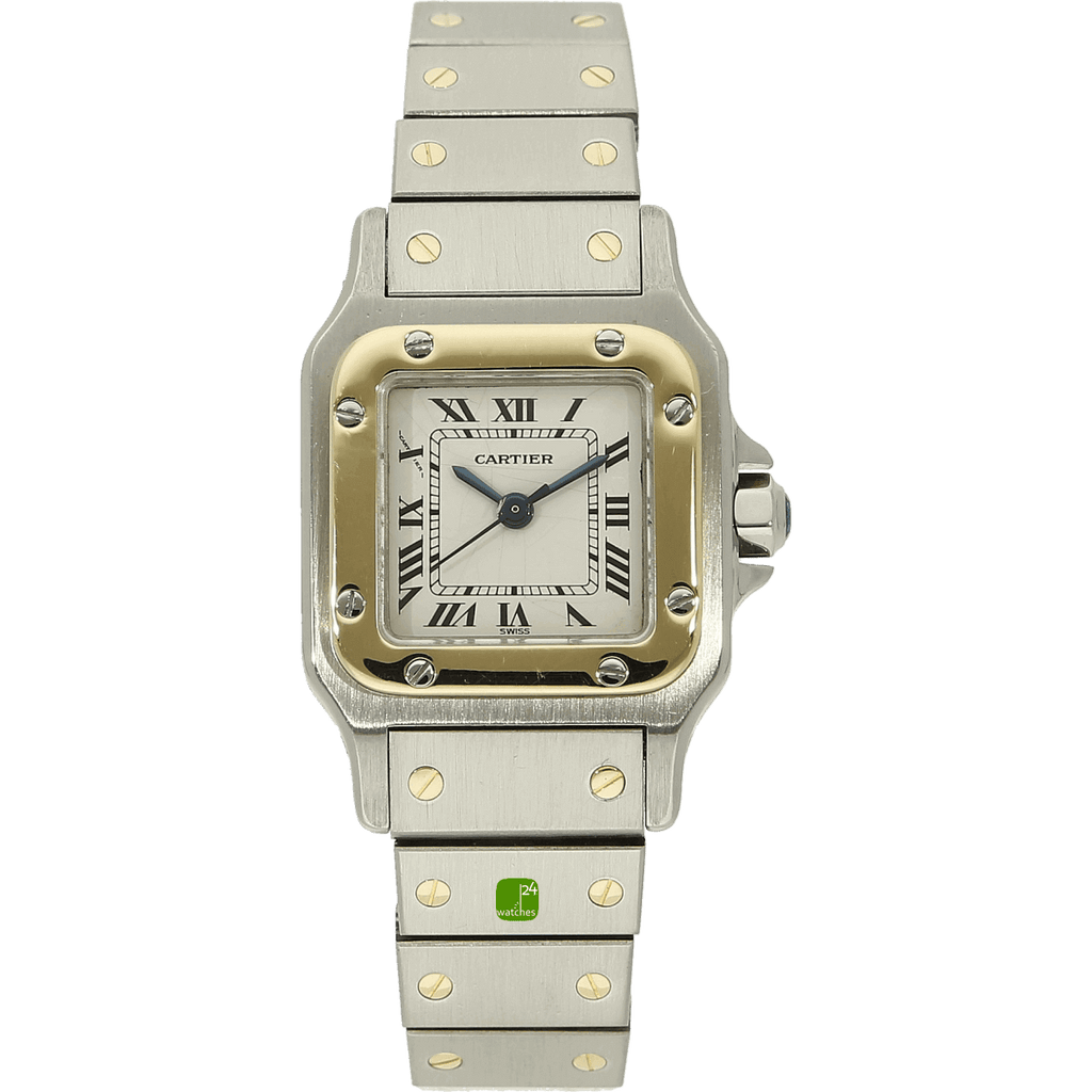 Cartier Santos Lady Stahl Gold Auto. stehend
