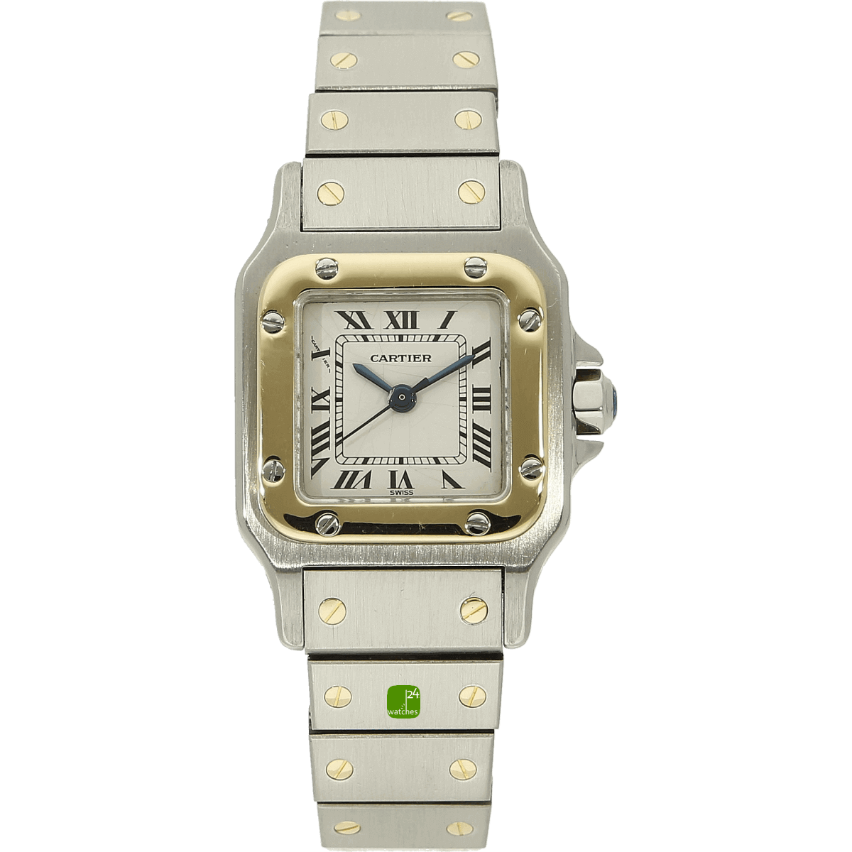 Cartier Santos Lady Stahl Gold Auto. stehend