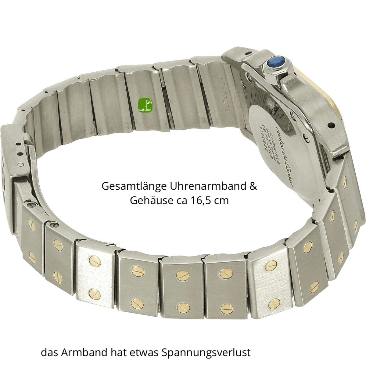 Cartier Santos Lady Stahl Gold Auto. Armband links 