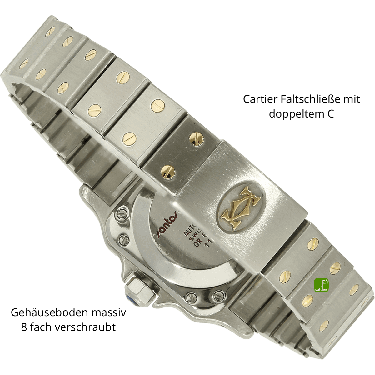 Cartier Santos Lady Stahl Gold Auto. Schliesse zu 