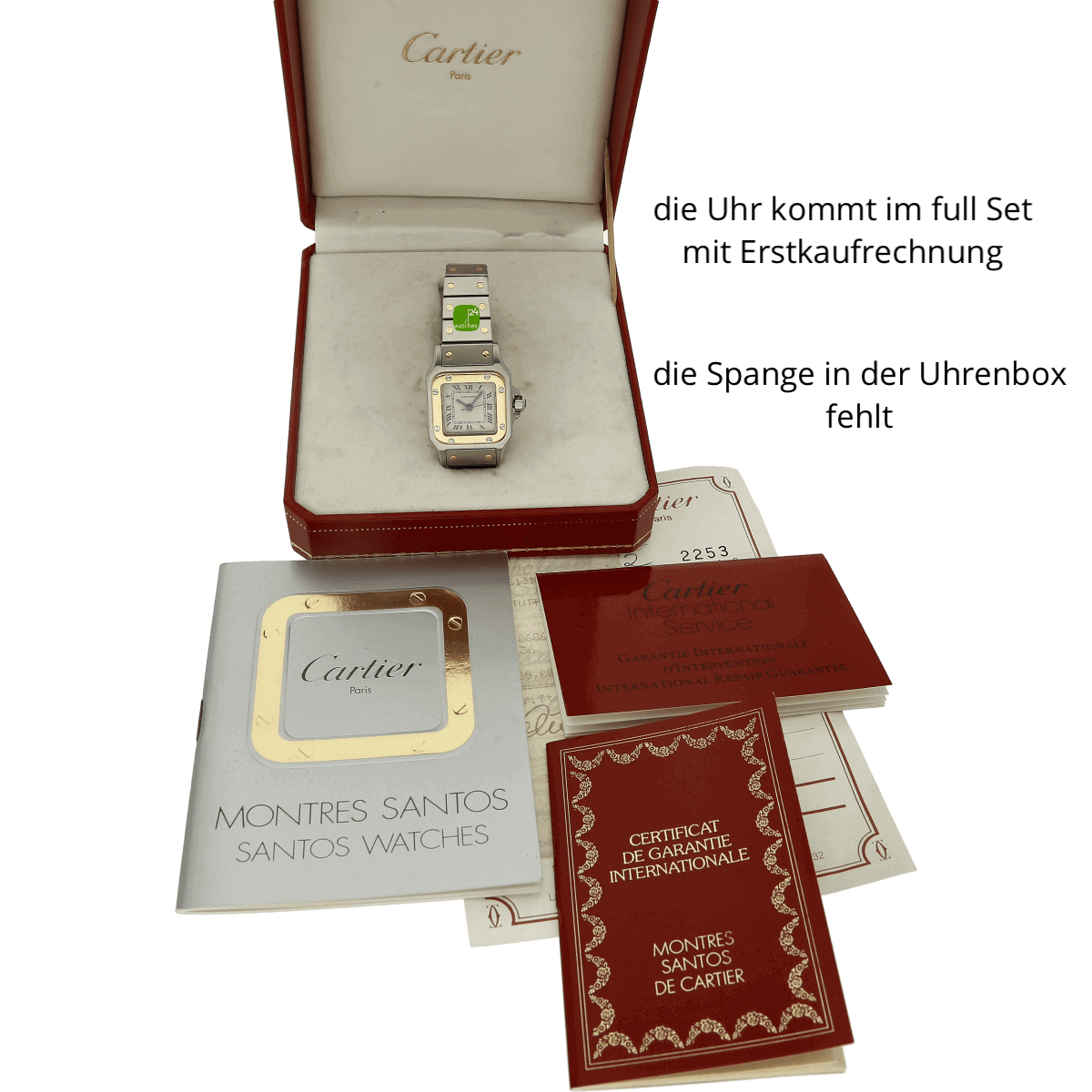 Cartier Santos Lady Stahl Gold Auto. mit Papieren 