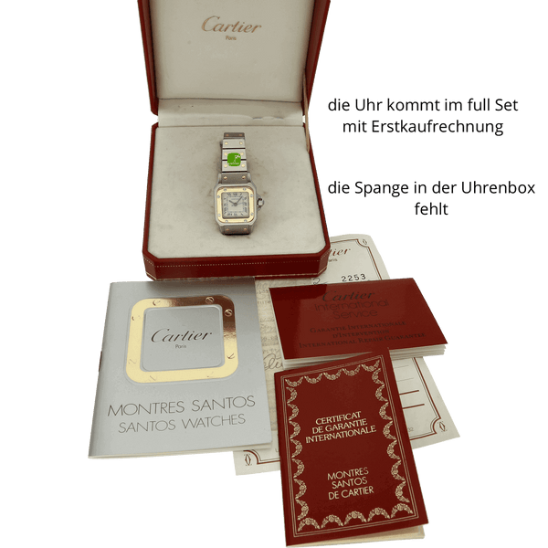 Cartier Santos Lady Stahl Gold Auto. mit Papieren 