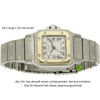 Cartier Santos Lady Stahl Gold Auto. liegend