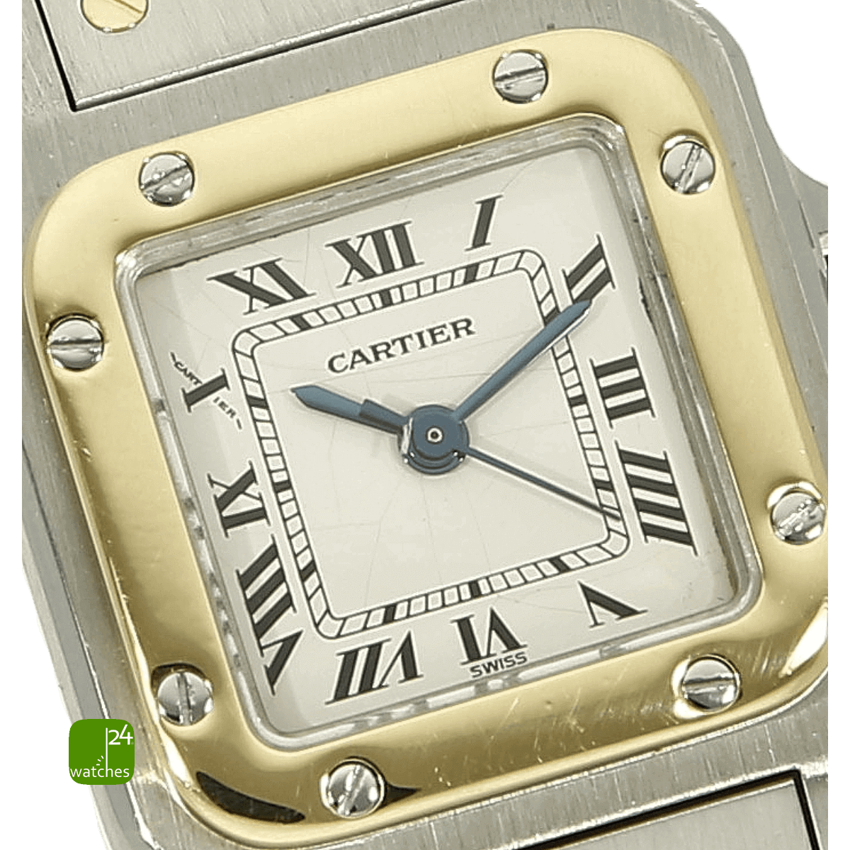 Cartier Santos Lady Stahl Gold Auto. Zifferblatt 