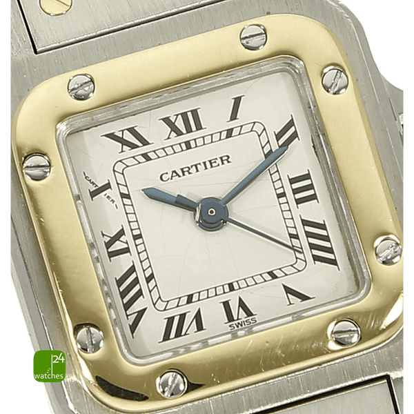 Cartier Santos Lady Stahl Gold Auto. Zifferblatt 