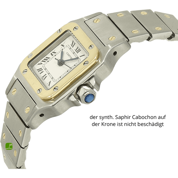 Cartier Santos Lady Stahl Gold Auto. Gehaeuse rechts 