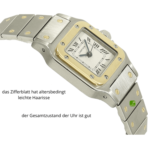 Cartier Santos Lady Stahl Gold Auto. Gehaeuse links 
