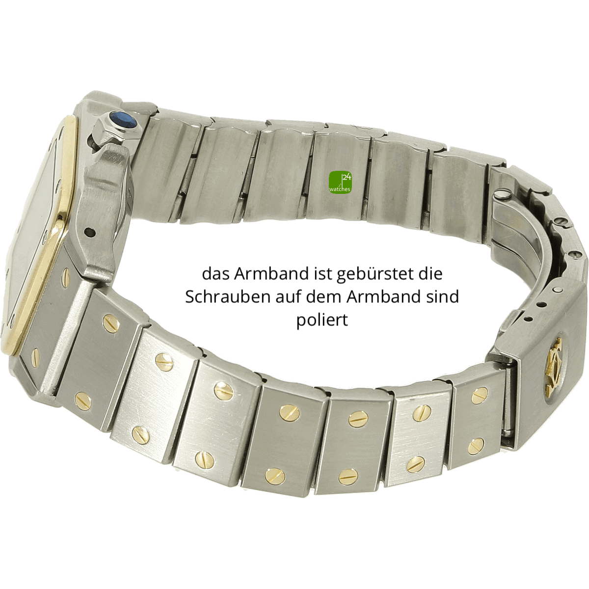 Cartier Santos Lady Stahl Gold Auto. Armband rechts 