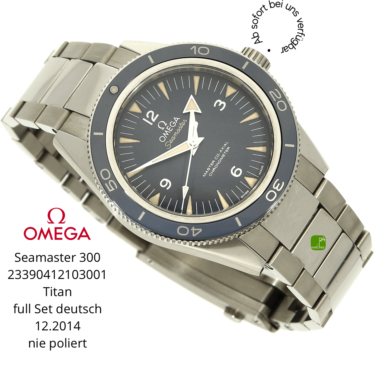 Omega Seamster 300 Titan blau halb liegend