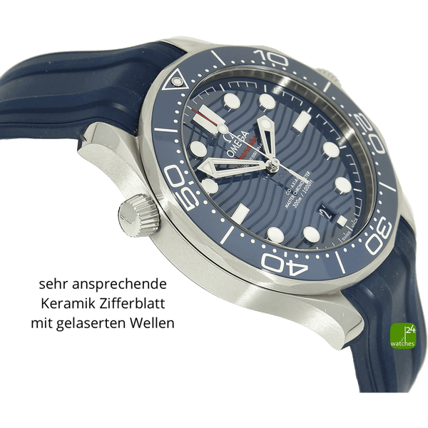 Omega Seamaster Prof 300 blue Gehaeuse links 