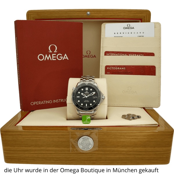 Omega Seamaster gebraucht schwarz mit Papieren