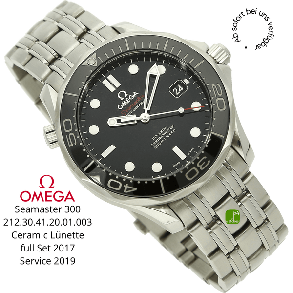 Omega Seamaster gebraucht schwarz halb liegend