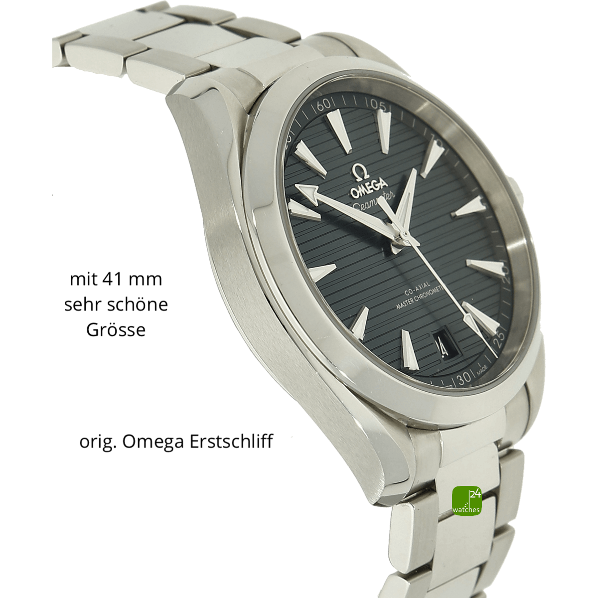 Seamaster Aqua Terra gruen Gehaeuse links