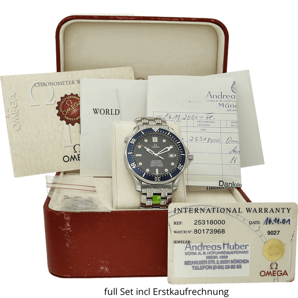 Omega Seamaster 300 blau mit Papieren