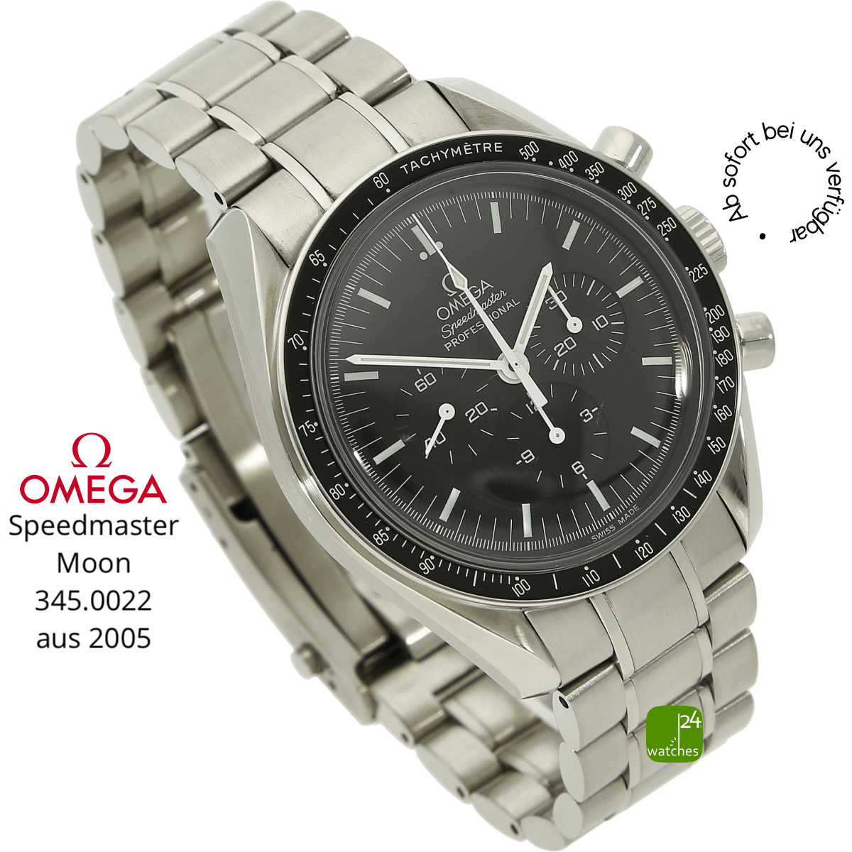gebrauchte Omega Speedmaster Moonwatch halb liegend