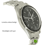 gebrauchte Omega Speedmaster Moonwatch Gehaeuse links
