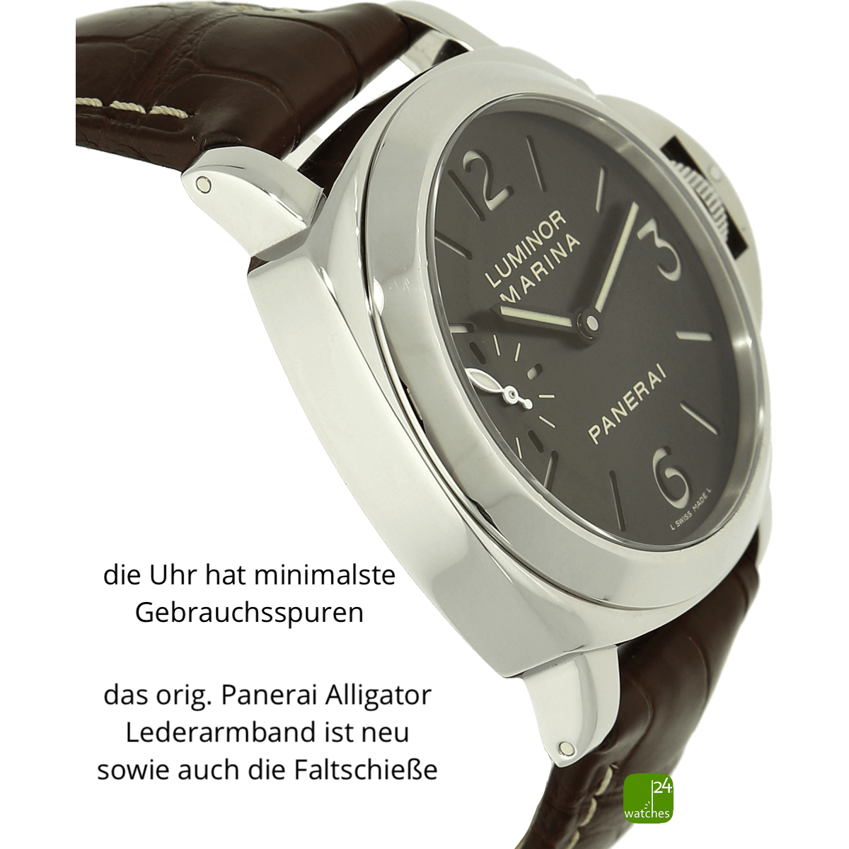 gebrauchte Panerai Luminor Marina Gehaeuse links