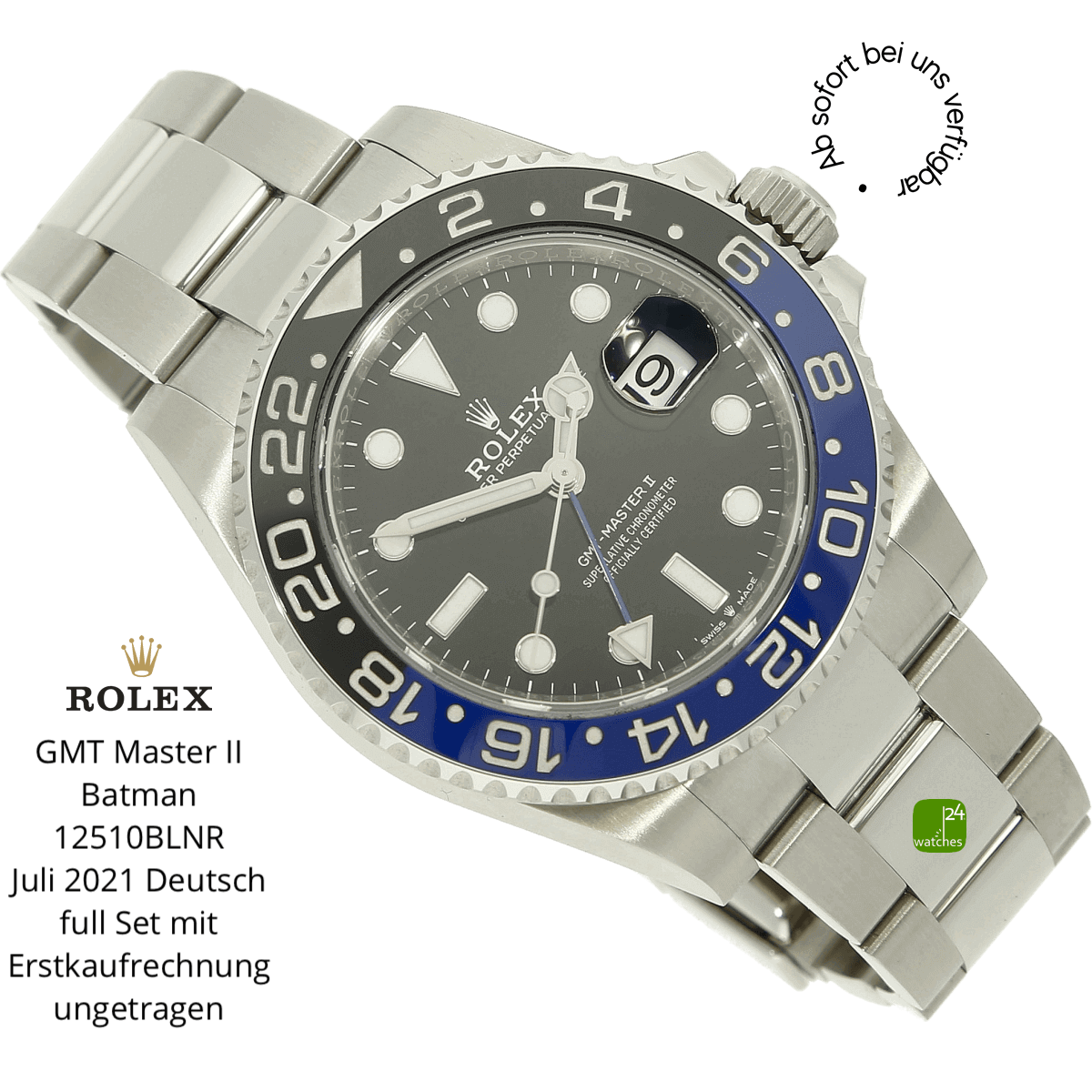 Rolex GMT Master Batman halb liegend