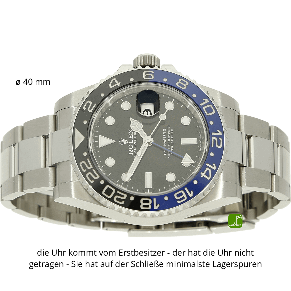 Rolex GMT Master Batman liegend
