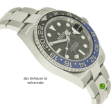 Rolex GMT Master Batman Gehaeuse links