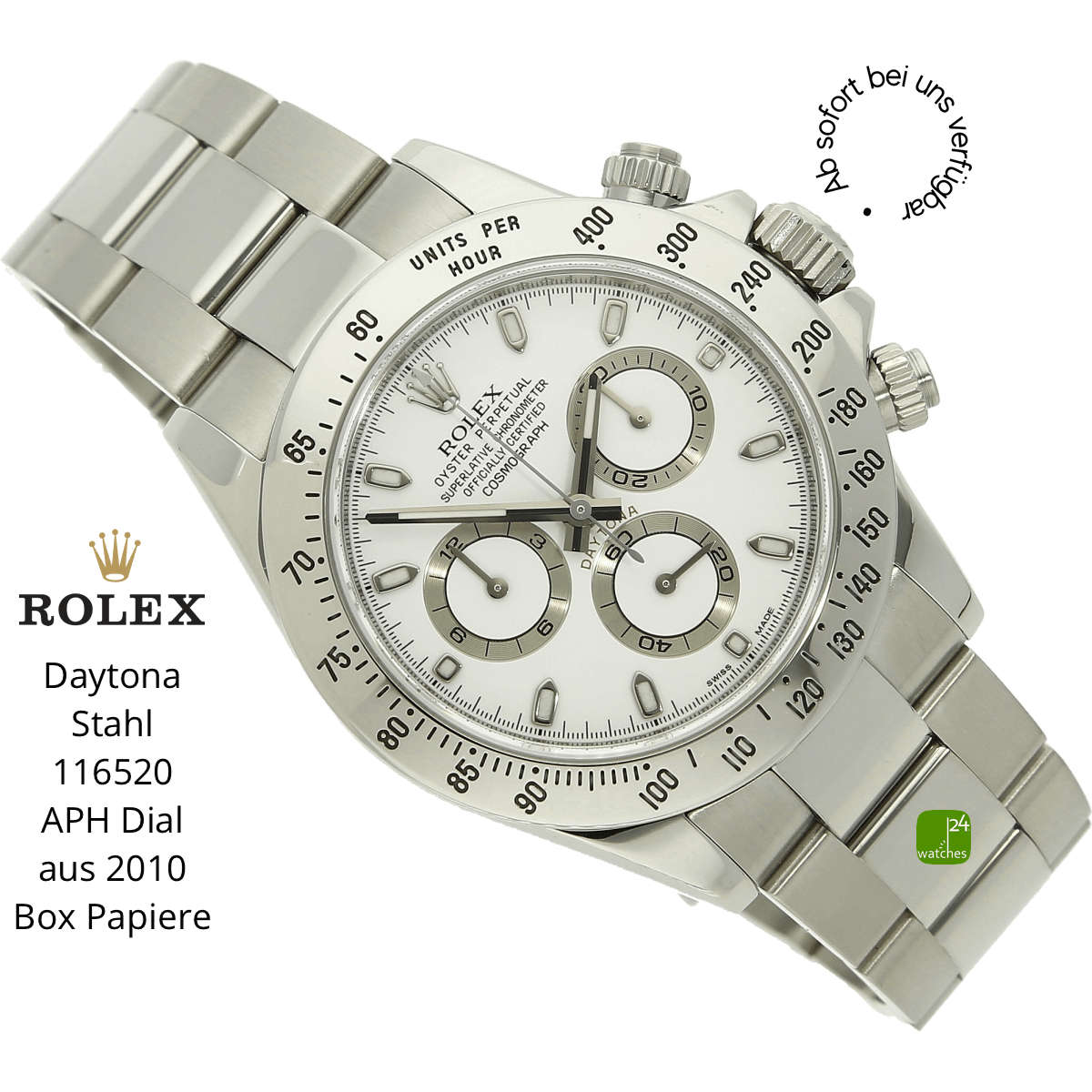 Rolex Daytona Stahl 116520 halb liegend
