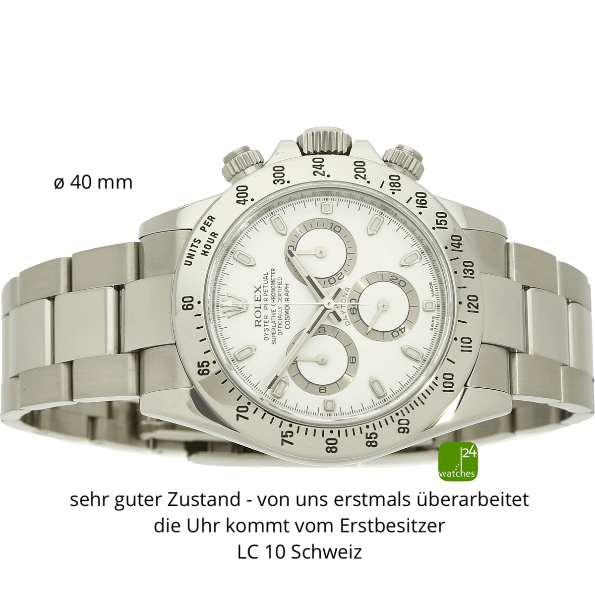 Rolex Daytona Stahl 116520 liegend