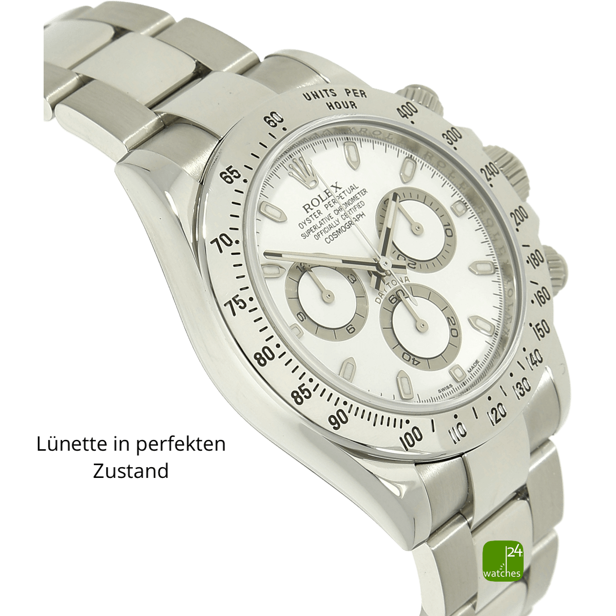 Rolex Daytona Stahl 116520 Gehaeuse links