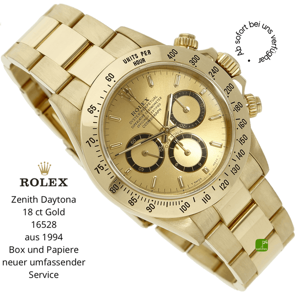 Rolex Zenith Daytona Gold halb liegend