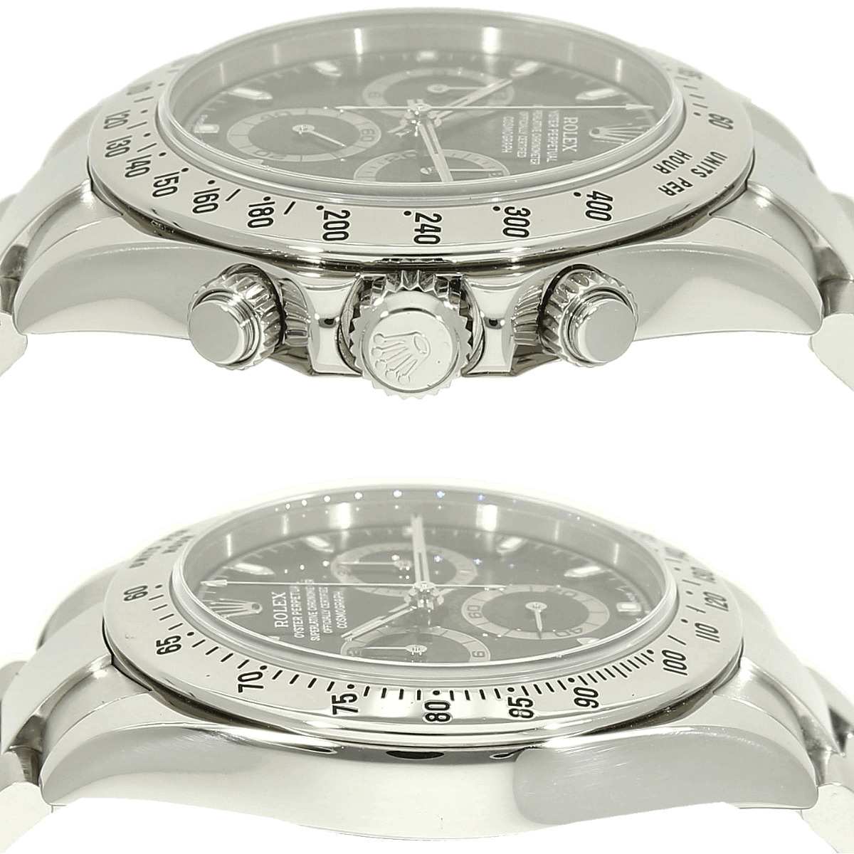 Rolex Daytona 116520 schwarz Gehaeuse links rechts 